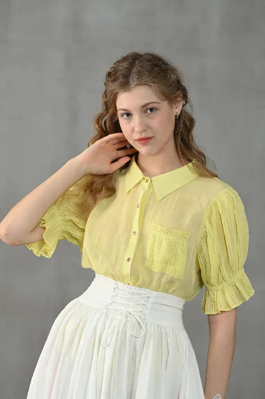 accordion-pleated-linen-shirt-in-lilac-pleated-linen-shirt-vintage-linen-shirt-flared-sleeve-shirt-button-front-linen-shirt-linennaive
