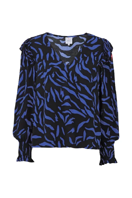 Black with Blue Zebra Top