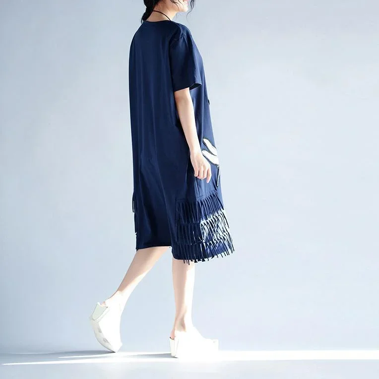 boutique-blue-linen-dress-plus-size-clothing-holiday-dresses-women-tassel-appliques-cotton-dresses