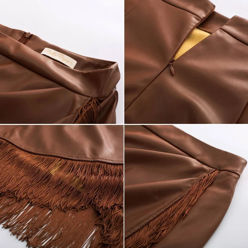 fringe-bodycon-leather-skirt-with-slit-knee-length-pencil-skirt