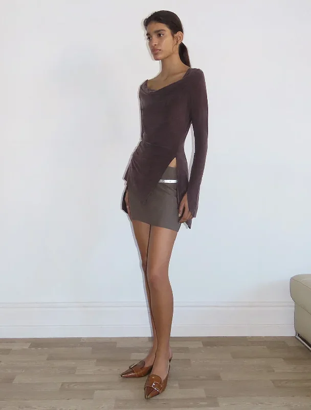 lotto-asymmetric-long-sleeved-cupro-top-mahogany