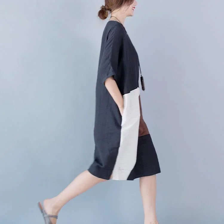 new-blue-patchwork-natural-linen-dress-oversized-shirt-dress-2018-o-neck-short-sleeve-natural-linen-dress