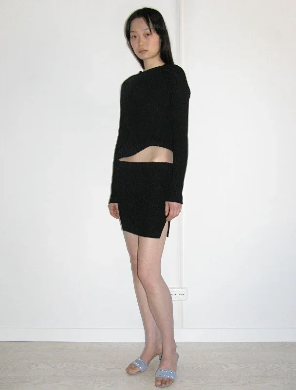 ninja-knitted-mini-skirt-side-sipper-black