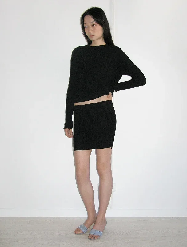 ninja-knitted-mini-skirt-side-sipper-black