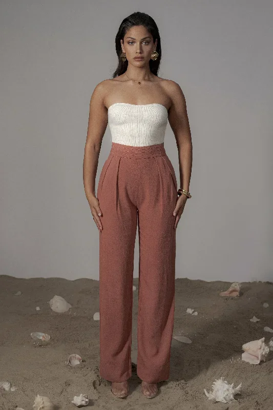 Terra Cotta Villa Views Linen Trousers